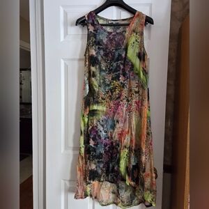 Bryn Walker Silk Multicolor High Low Dress